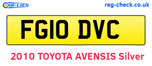 FG10DVC are the vehicle registration plates.