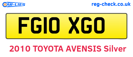 FG10XGO are the vehicle registration plates.