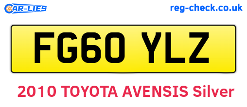 FG60YLZ are the vehicle registration plates.