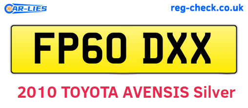 FP60DXX are the vehicle registration plates.
