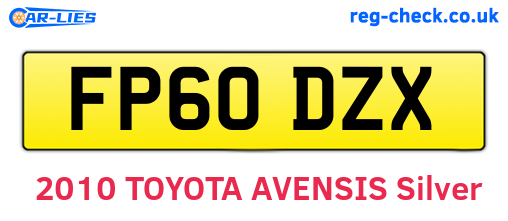 FP60DZX are the vehicle registration plates.