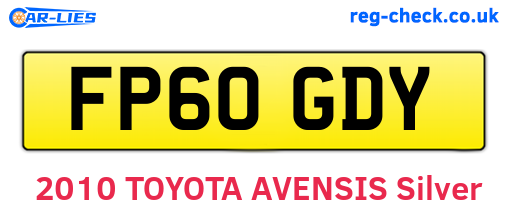 FP60GDY are the vehicle registration plates.