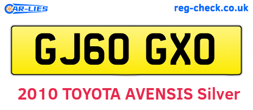 GJ60GXO are the vehicle registration plates.