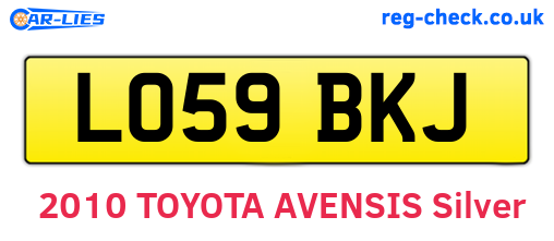 LO59BKJ are the vehicle registration plates.