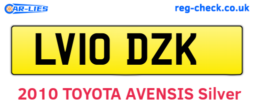 LV10DZK are the vehicle registration plates.