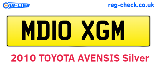 MD10XGM are the vehicle registration plates.