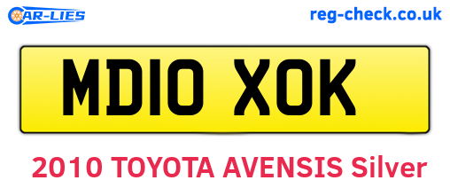 MD10XOK are the vehicle registration plates.