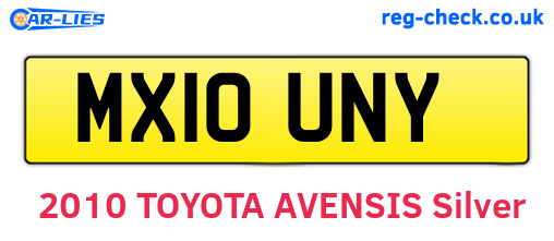 MX10UNY are the vehicle registration plates.