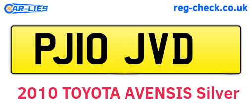 PJ10JVD are the vehicle registration plates.