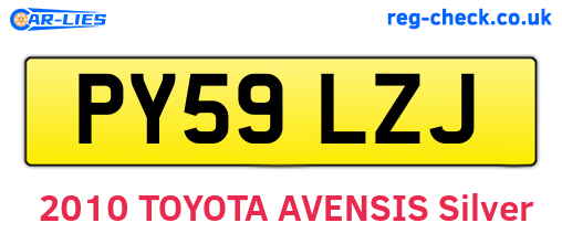 PY59LZJ are the vehicle registration plates.