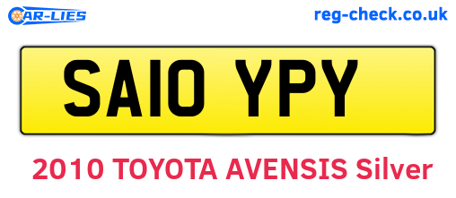 SA10YPY are the vehicle registration plates.