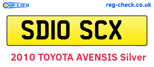 SD10SCX are the vehicle registration plates.