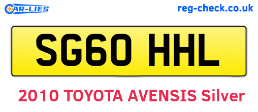 SG60HHL are the vehicle registration plates.