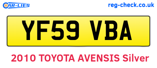 YF59VBA are the vehicle registration plates.