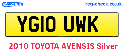 YG10UWK are the vehicle registration plates.