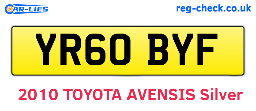 YR60BYF are the vehicle registration plates.