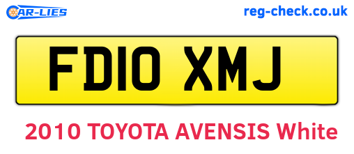 FD10XMJ are the vehicle registration plates.