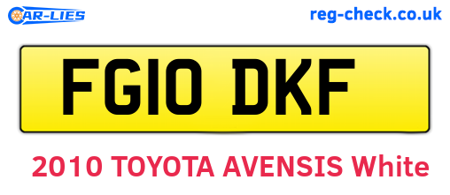 FG10DKF are the vehicle registration plates.
