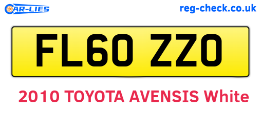 FL60ZZO are the vehicle registration plates.