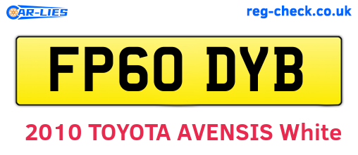 FP60DYB are the vehicle registration plates.