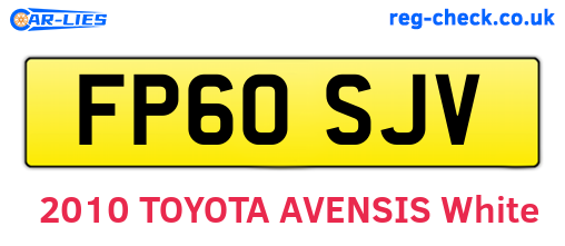 FP60SJV are the vehicle registration plates.