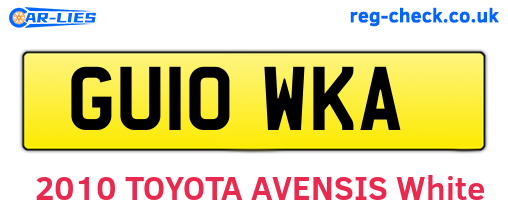 GU10WKA are the vehicle registration plates.