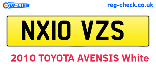 NX10VZS are the vehicle registration plates.