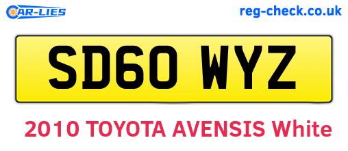 SD60WYZ are the vehicle registration plates.