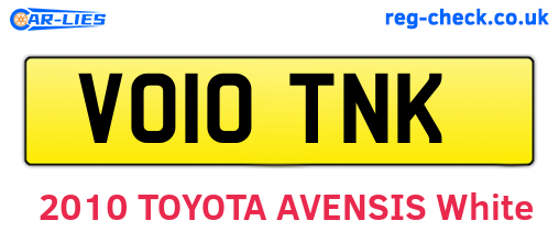 VO10TNK are the vehicle registration plates.