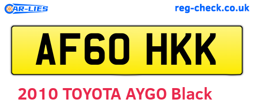 AF60HKK are the vehicle registration plates.