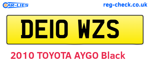 DE10WZS are the vehicle registration plates.