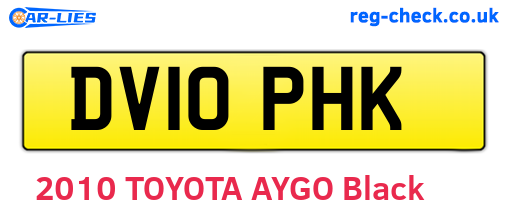 DV10PHK are the vehicle registration plates.