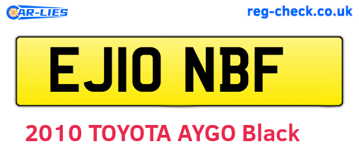 EJ10NBF are the vehicle registration plates.