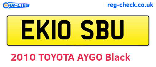 EK10SBU are the vehicle registration plates.