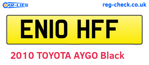 EN10HFF are the vehicle registration plates.