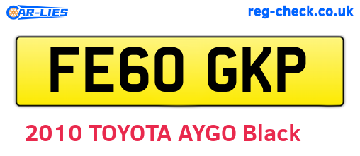 FE60GKP are the vehicle registration plates.
