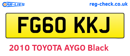 FG60KKJ are the vehicle registration plates.
