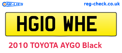 HG10WHE are the vehicle registration plates.