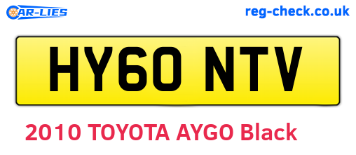 HY60NTV are the vehicle registration plates.