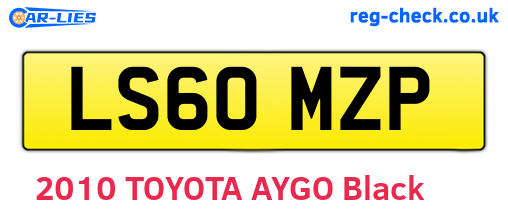 LS60MZP are the vehicle registration plates.