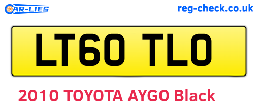 LT60TLO are the vehicle registration plates.