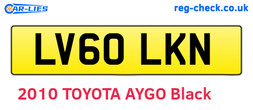 LV60LKN are the vehicle registration plates.