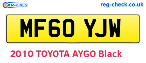 MF60YJW are the vehicle registration plates.