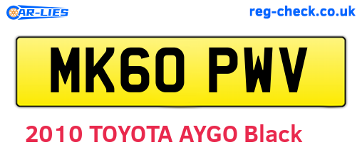 MK60PWV are the vehicle registration plates.
