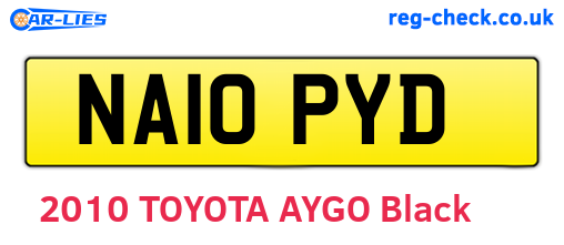 NA10PYD are the vehicle registration plates.