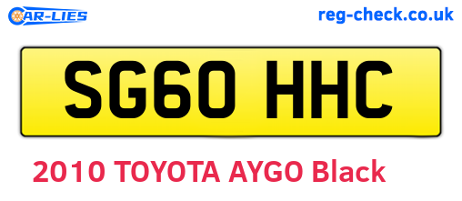 SG60HHC are the vehicle registration plates.