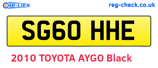 SG60HHE are the vehicle registration plates.