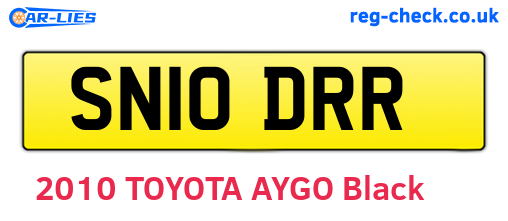 SN10DRR are the vehicle registration plates.