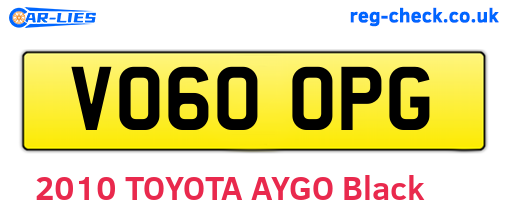VO60OPG are the vehicle registration plates.