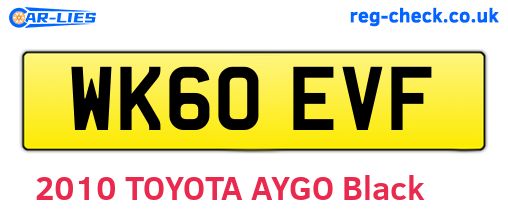 WK60EVF are the vehicle registration plates.